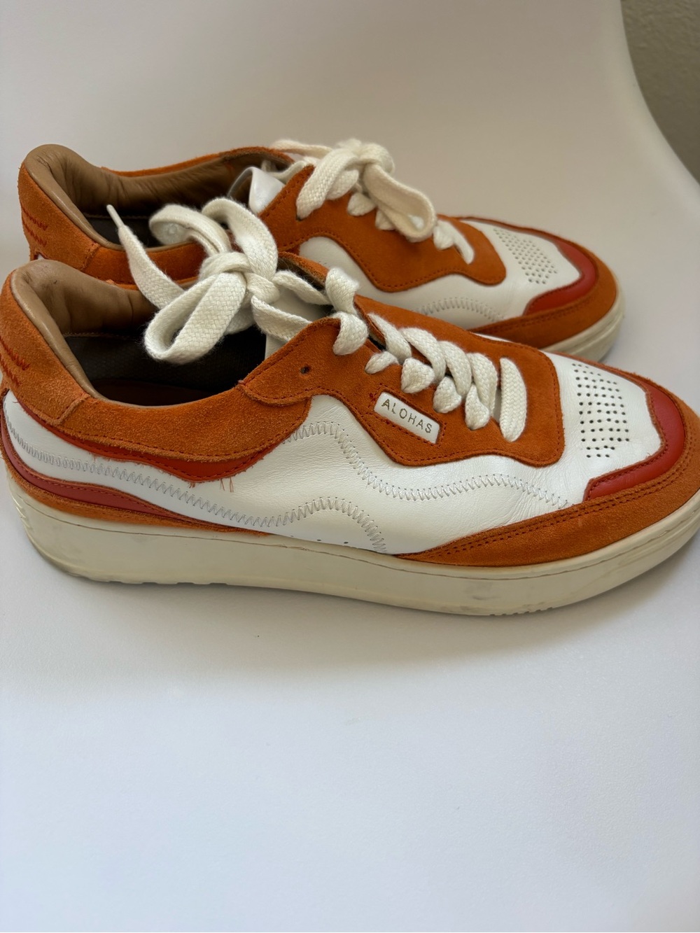 ALOHAS Orange Suede Leather Sneakers- US 7